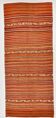 Pumpkin Orange Striped Turkish Woven Kilim Rug, 158x390 Cm