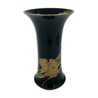 Black vase leonard paris caprice n 14 hutschenreuther germany sign