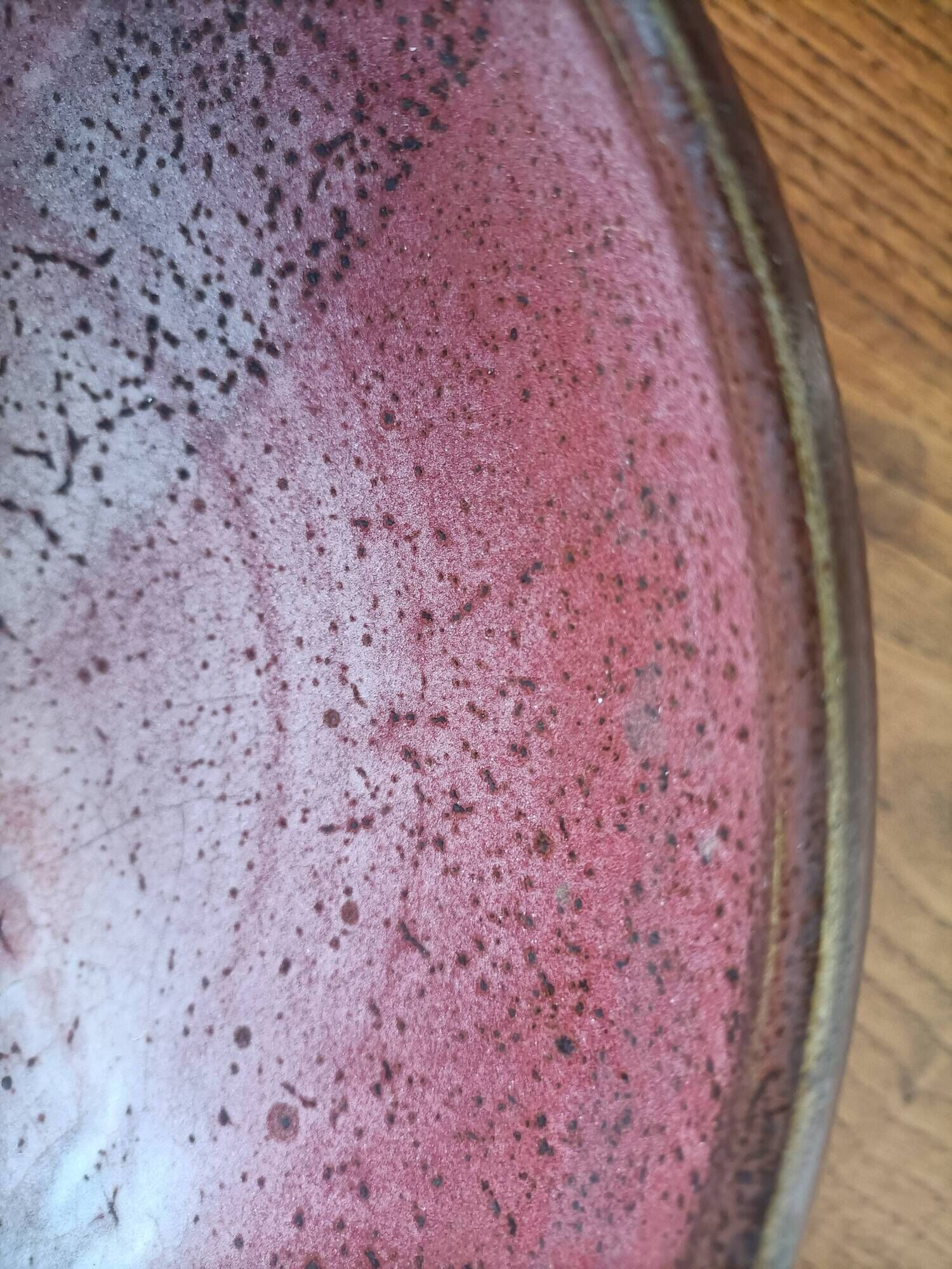 Signed ceramic fruit bowl on foot
