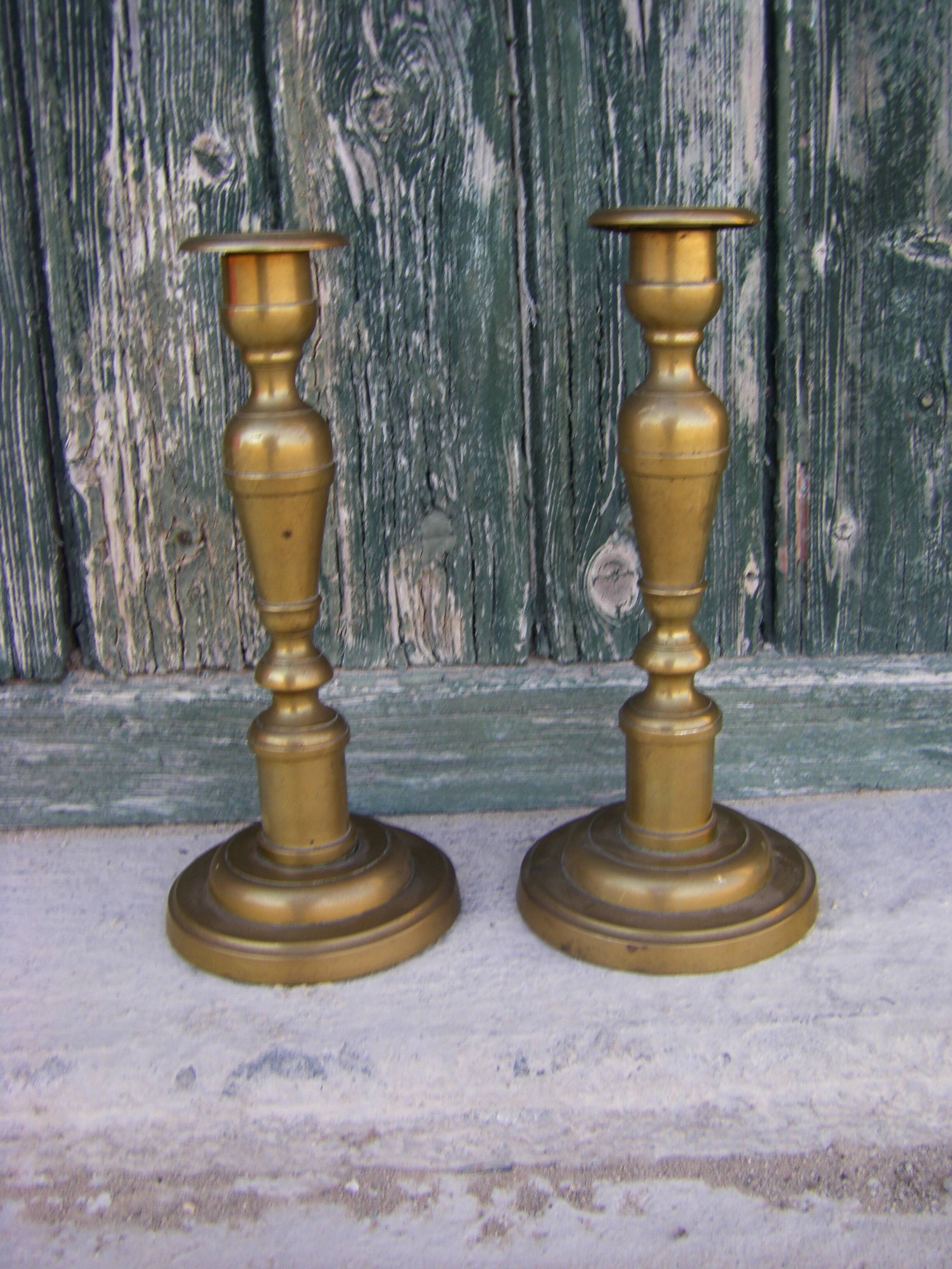 Pair of old candle holders