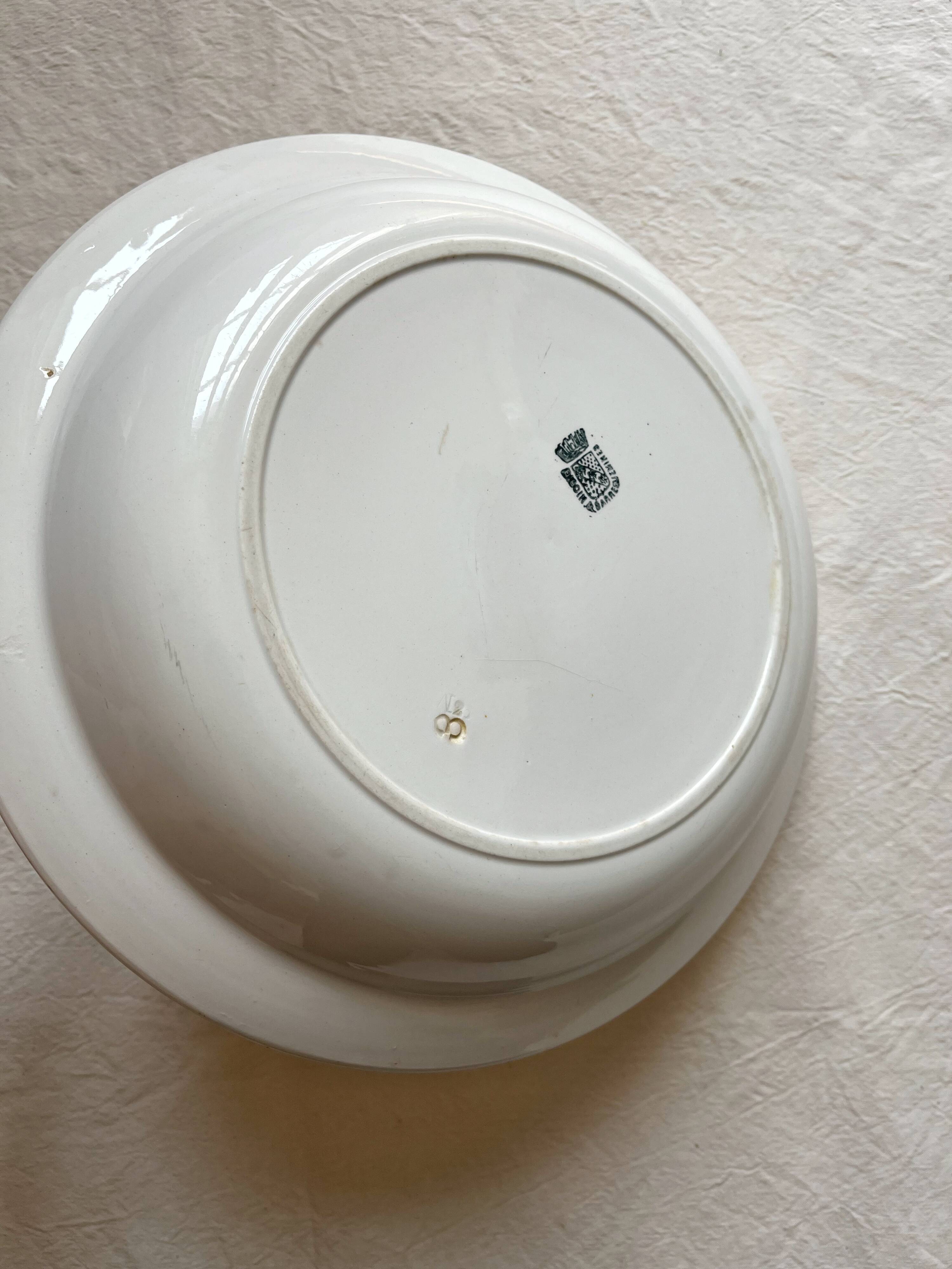 Hollow dish in ivory iron earth Digoin Sarreguemines