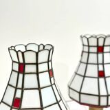 Set Italian Art Deco stained glass table lamps