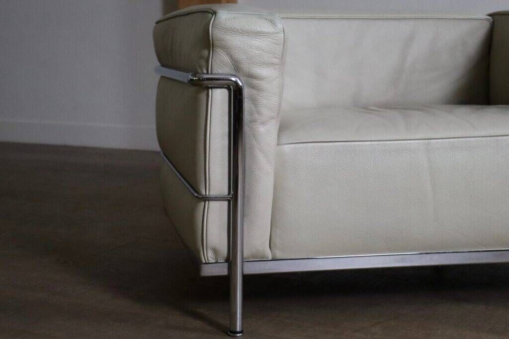 Cassina LC3 armchair by Le Corbusier in leather, Italy 1980s