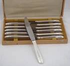 12 table knives model Grand Prix, Art Deco, silver-plated, in excellent condition.