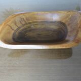 Large walnut bowl, signed, in the style of Alexandre Noll