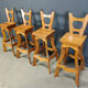 Vintage brutalist bar stools, set of 4 - 1960s