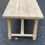 Extendable farmhouse dining table restored in solid oak, 19th century, 180-280cm