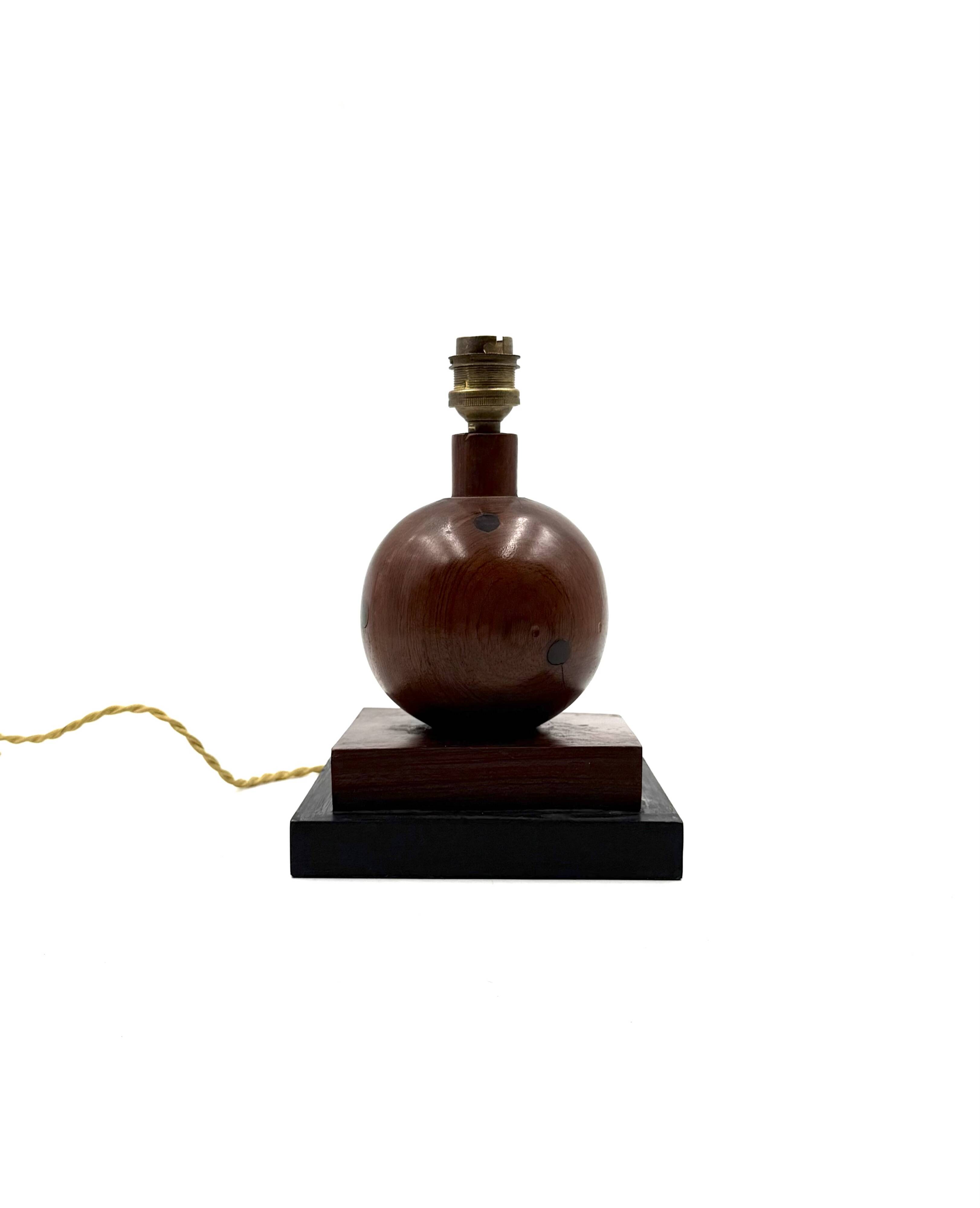 Art Deco wood table Lamp, France ca. 1930s