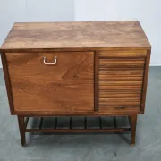 1960s Danish Modern Beech Wood Bar Cabinet with Tambour Door