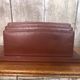 Old brown leather letter mail holder vintage office storage