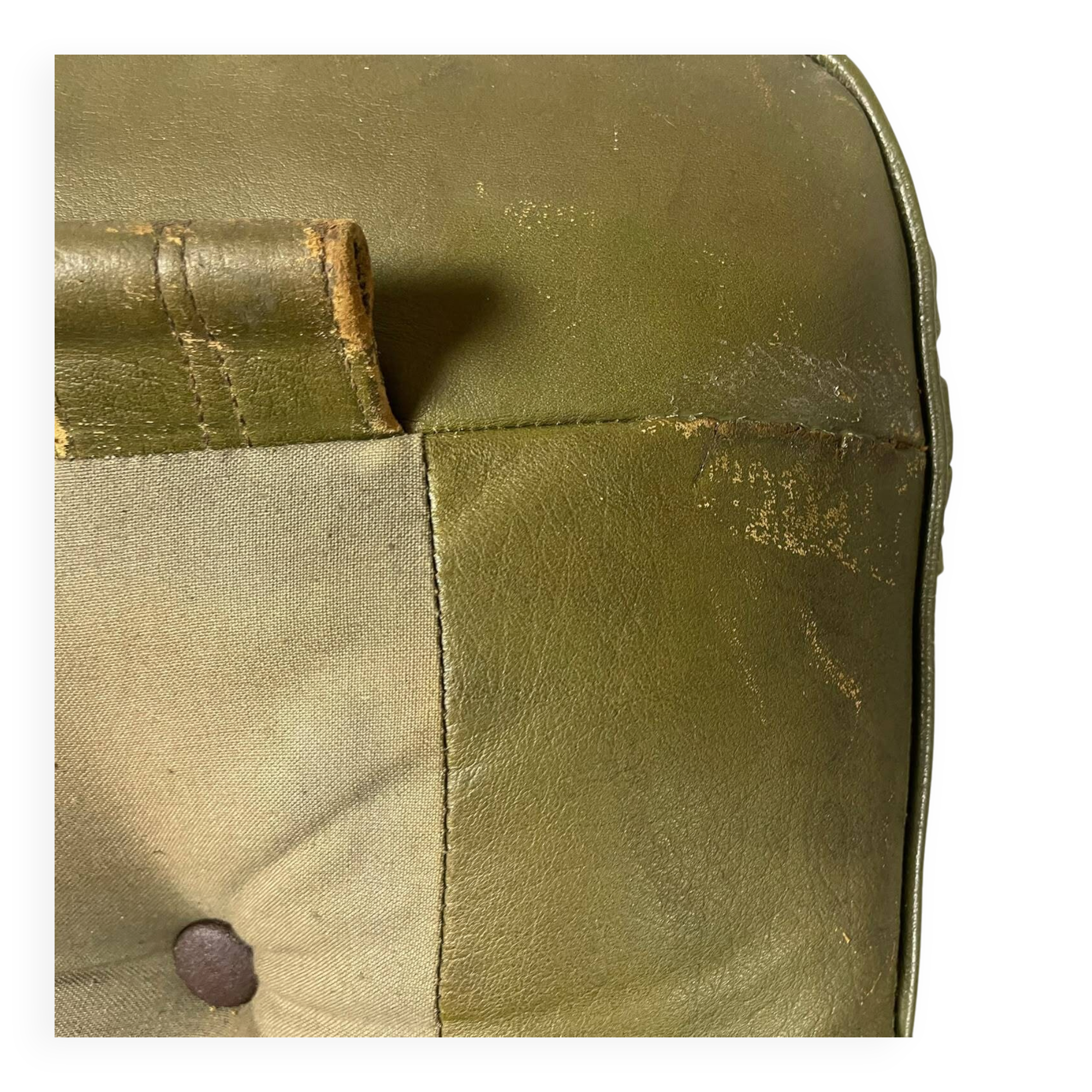 Supercomfy Scandinavian Rybo Rykken Olivegreen Leather 2-Seater Ry-Wing