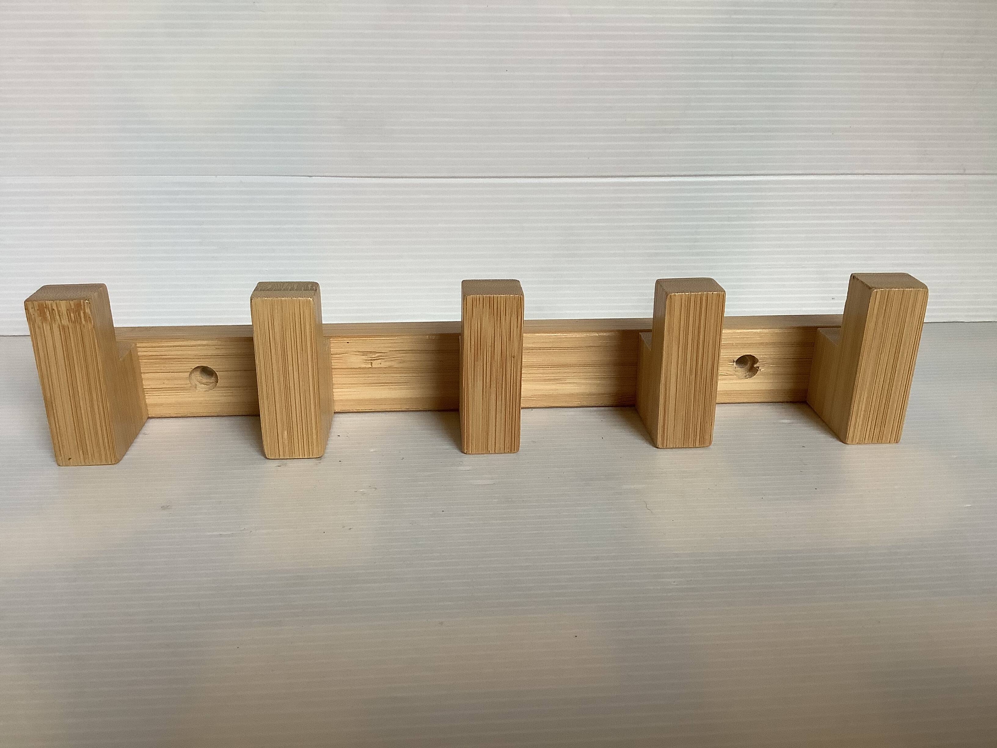Bamboo wood coat rack