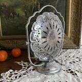 Vintage stainless steel serving platter with 3 tiers