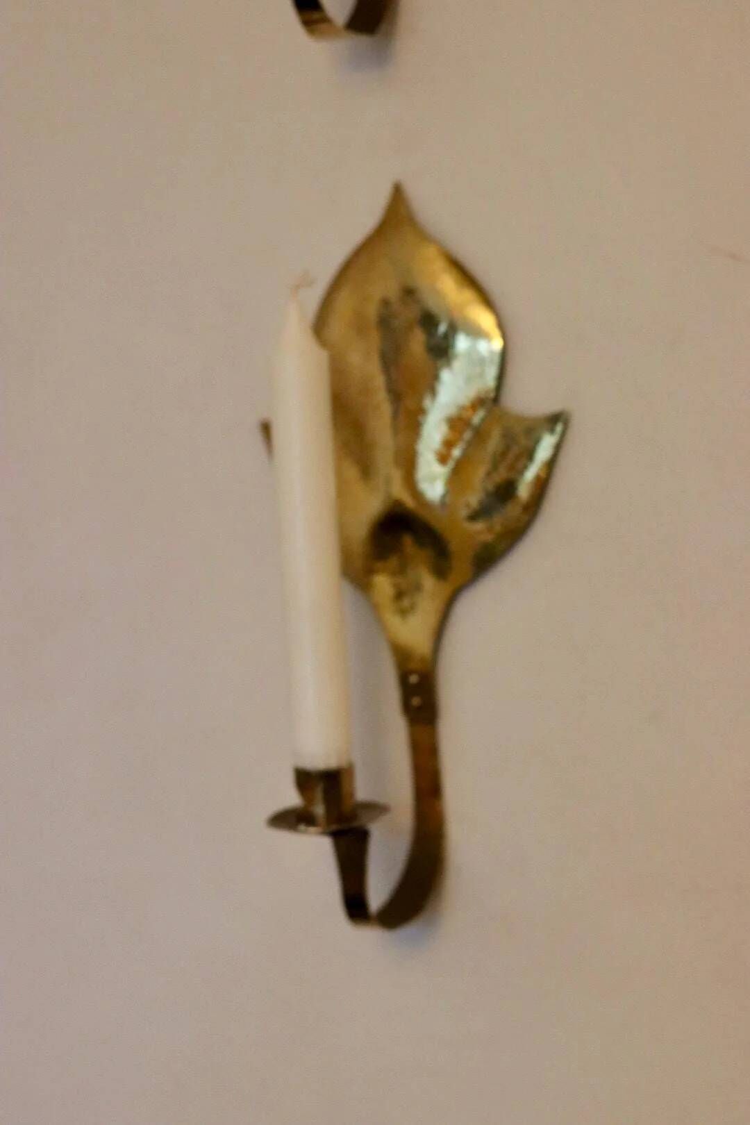 Pair of mid-century Swedish brass sconces