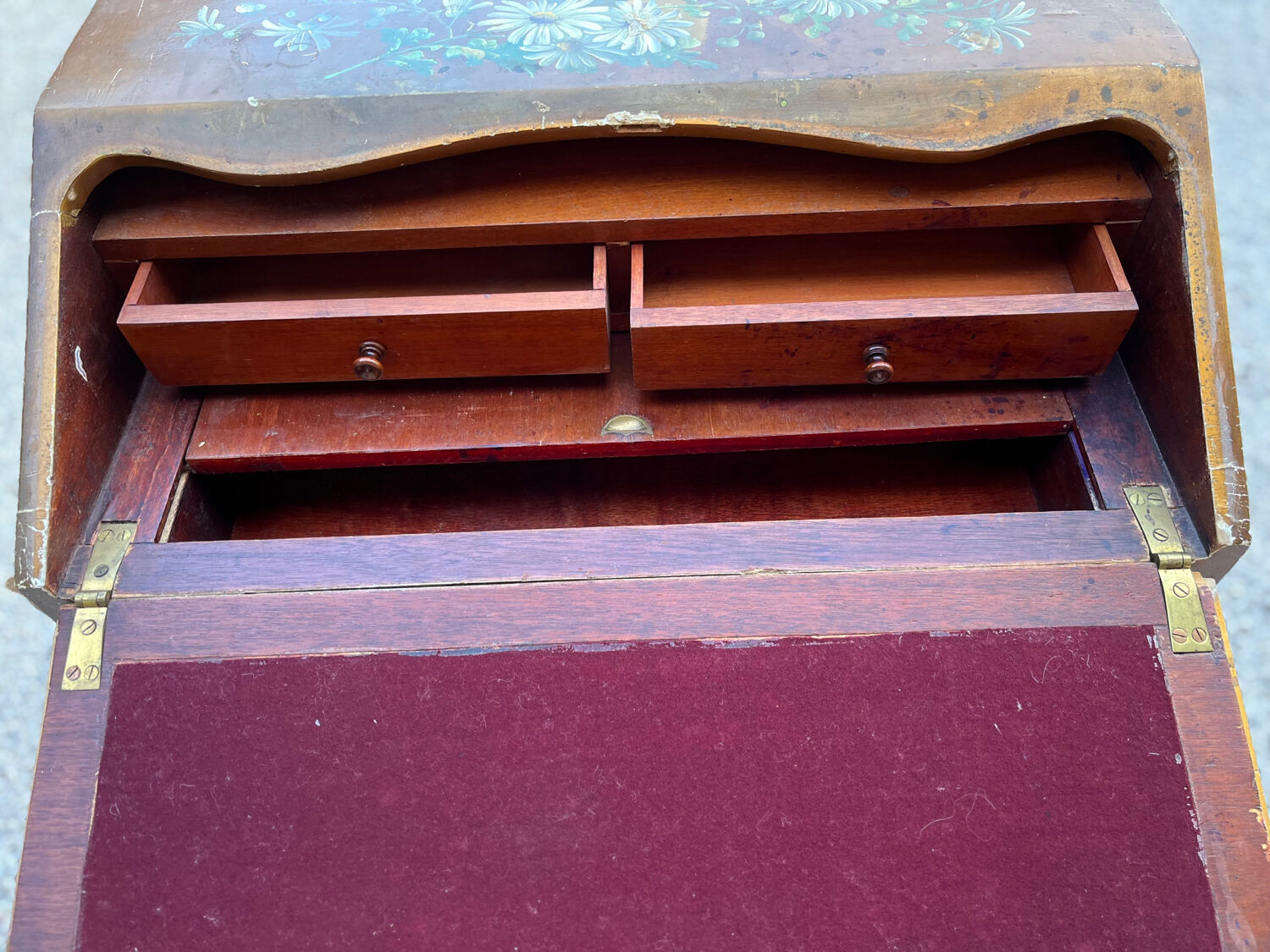 Curved painted wooden secretary 1950/60