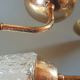 Set de 2 appliques en verre et métal dorée