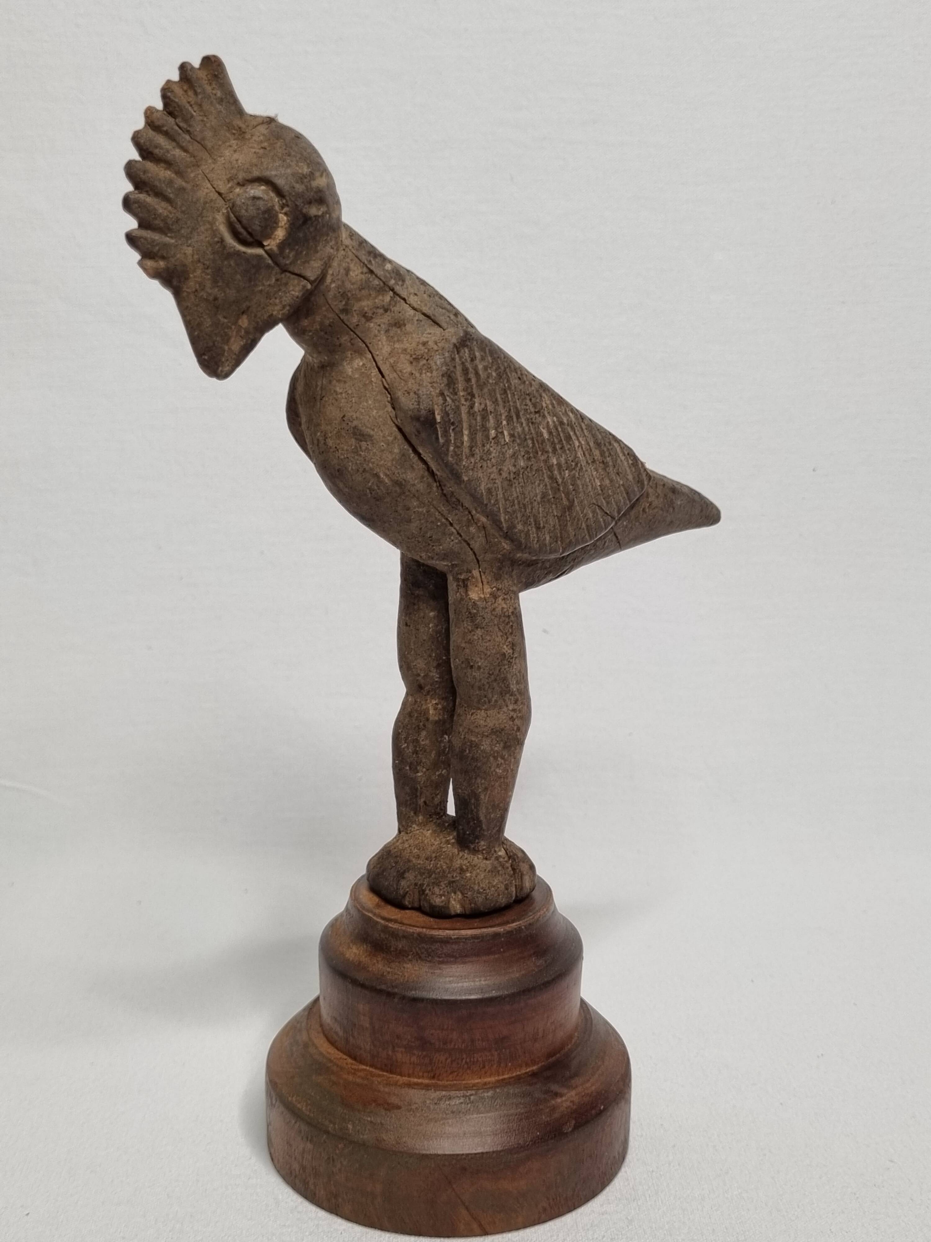 Lobi fetish bird in old wood Tribal sculpture from Burkina Faso 22 cm