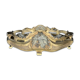 Art Nouveau jardinière in gilded bronze with holly decoration, signed E. Gros.