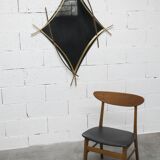 Sculptural mirror with two-tone gilded arches, France, 1970s, 95 x 133 cm