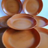 Set of 9 vintage opaline brown plates