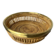Circular rattan and brass basket, Italy, 1970