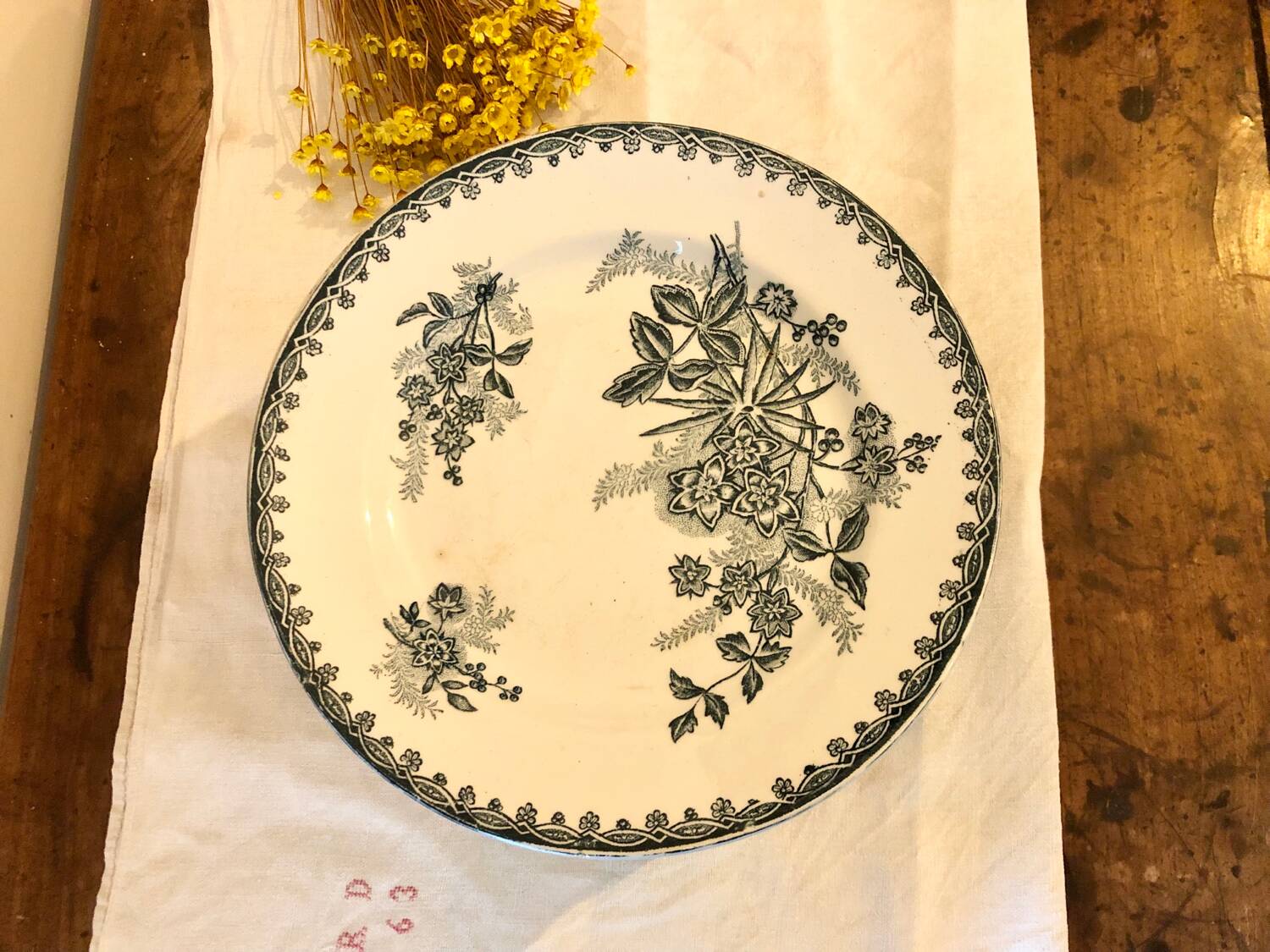 Saint Amandinoise ironstone plate set
