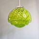 Grande suspension en vert moucheté vert et blanc, mid-century