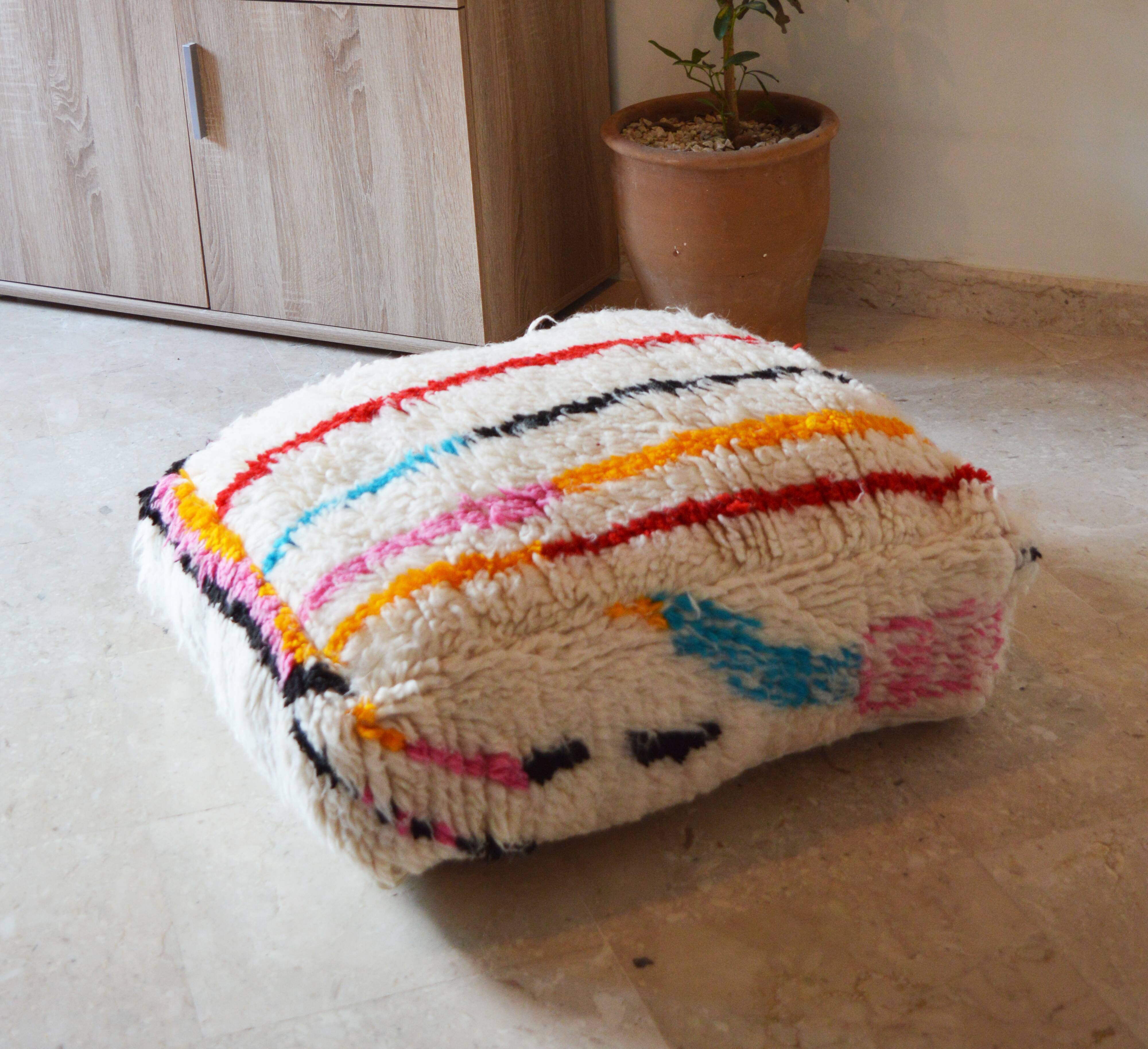 Pouf tapis marocain azilal