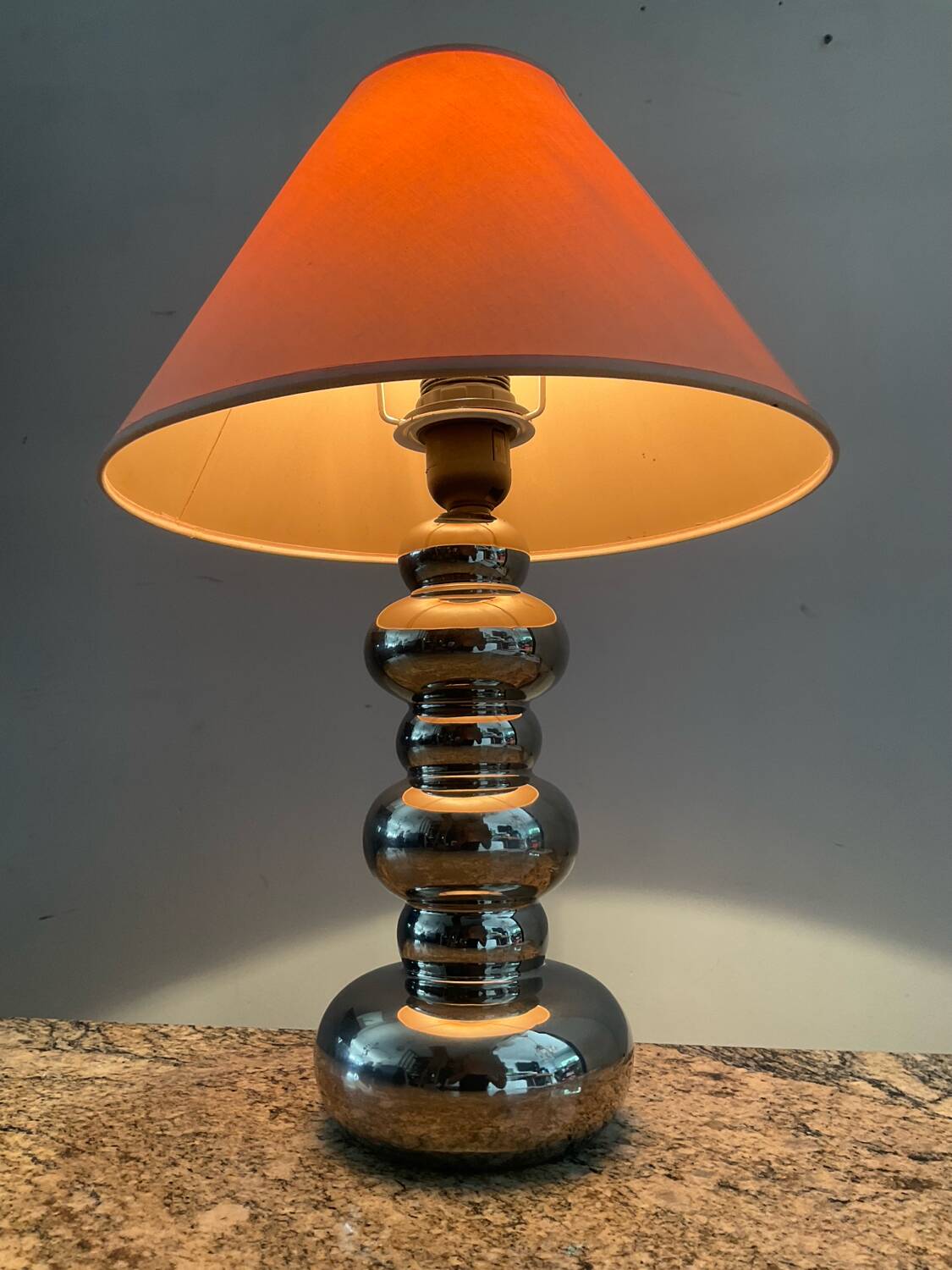 Vintage chrome ceramic lamp