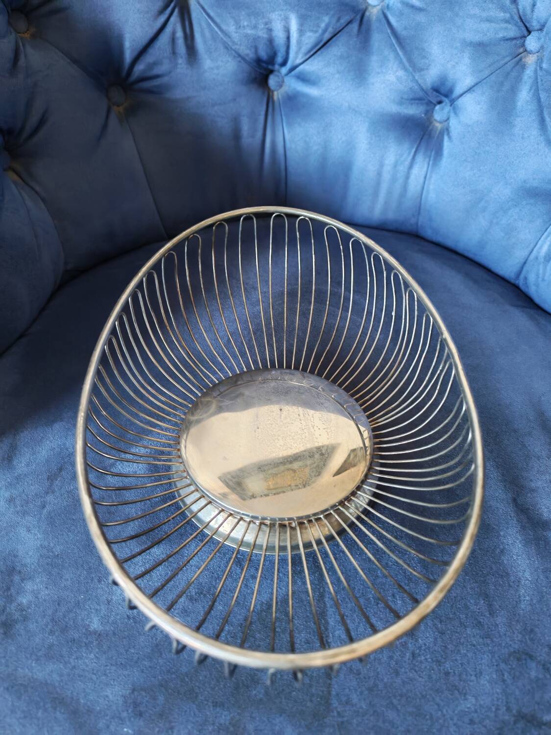 Silver-plated metal basket