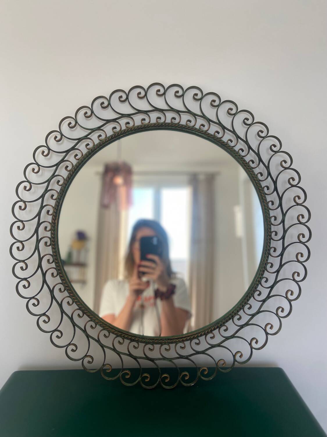 Vintage wrought iron mirror