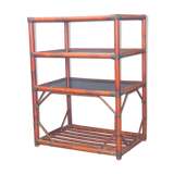 Rattan and leather shelf 1970