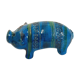 Pig animal statue, vintage, by Aldo Londi for Bitossi, Rimini blue series
