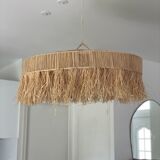 Suspension chandelier lampshade raffia bohemian vintage natural