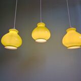 Vintage green opaline pendant light (4 available), 1960-70