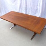 Teak and chrome coffee table