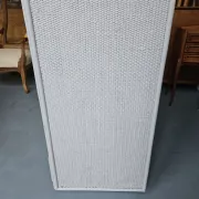 Vintage grey wood and rattan chest of drawers