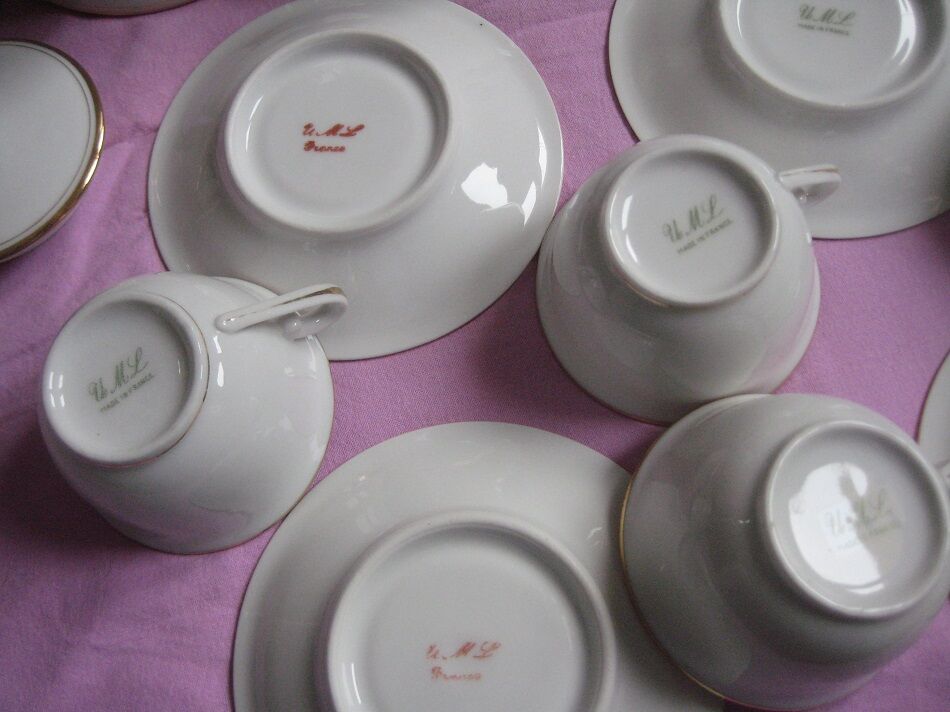 Service a cafe ancien, blanc et or, Limoges, 1940