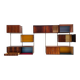 Large colorful wall unit in luxury wood