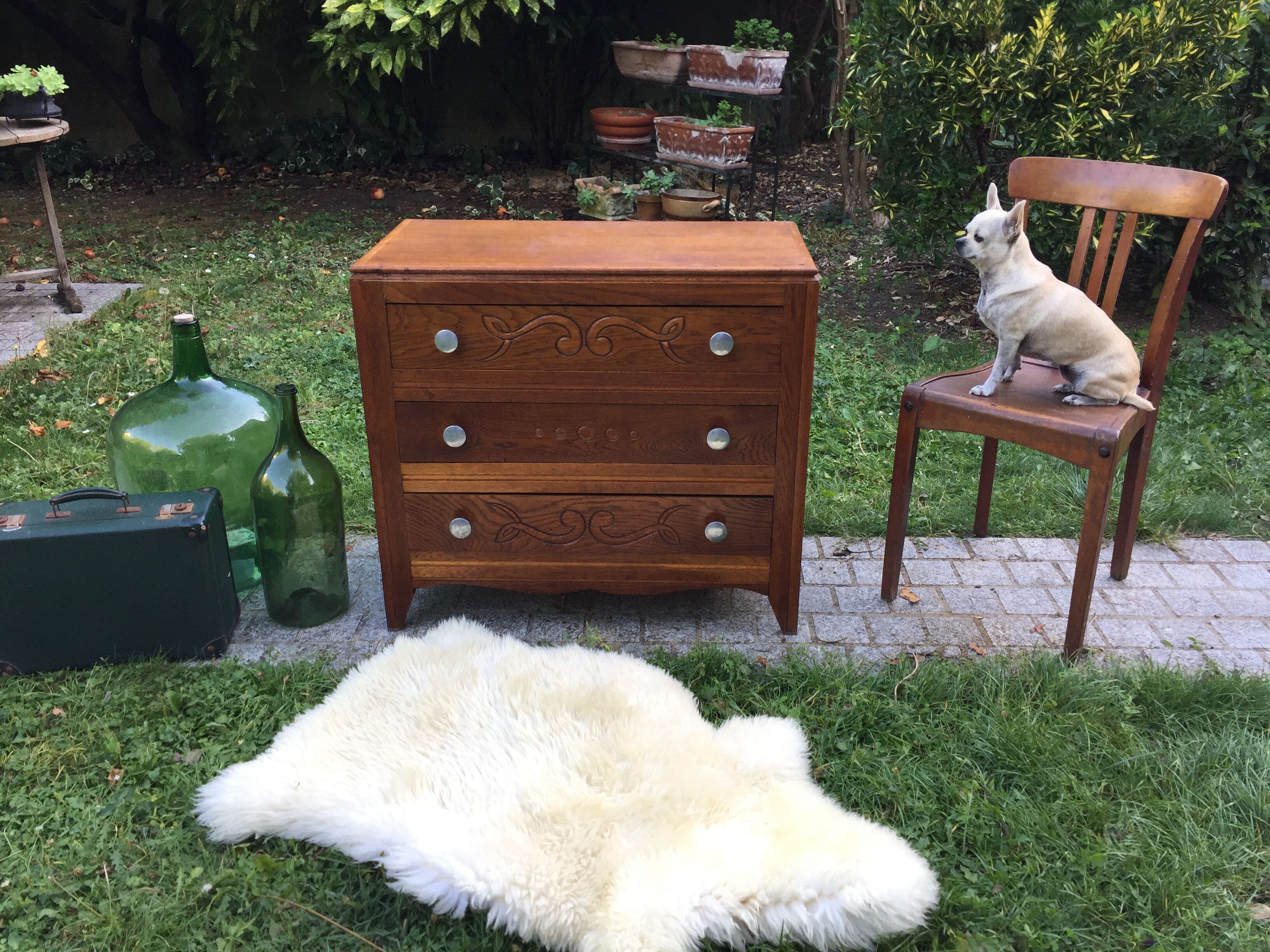 Chest of drawers vintage 1940 in oak