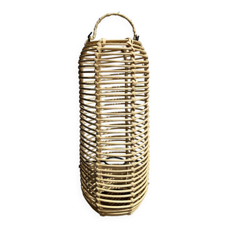 Small lantern-shaped rattan suspension H35 D15