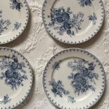 Assiettes plates et plat terre de fer sarreguemines u c modèle flore