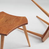 Lot of 2 beech and elm stools, France, 1950s
