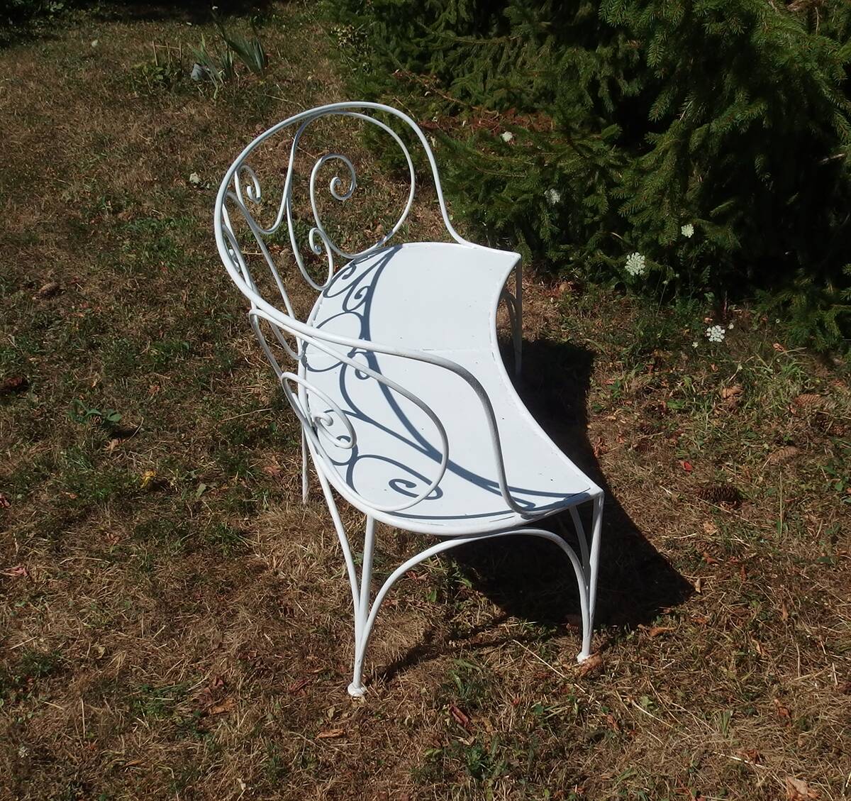 Wrought iron garden bench