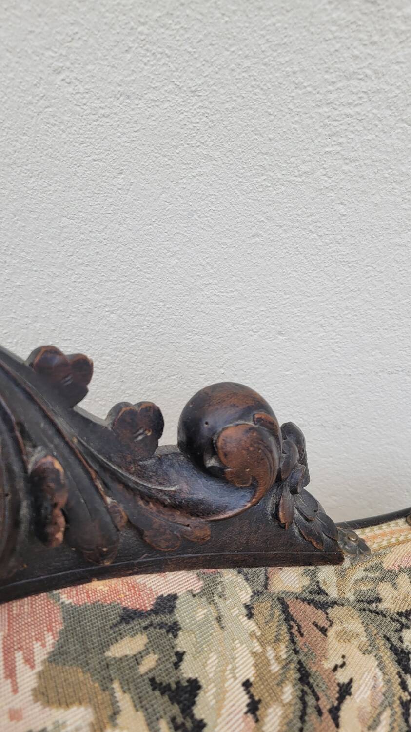 Napoleon III period armchair with floral tapestry, 19th century