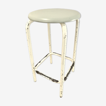 Tabouret vintage mint et blanc