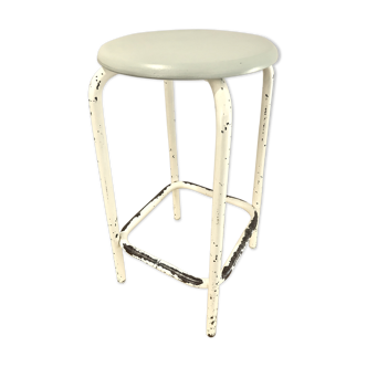 Tabouret vintage mint et blanc