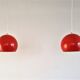 Lot de 2 suspensions en métal rouge, Danemark 1960's
