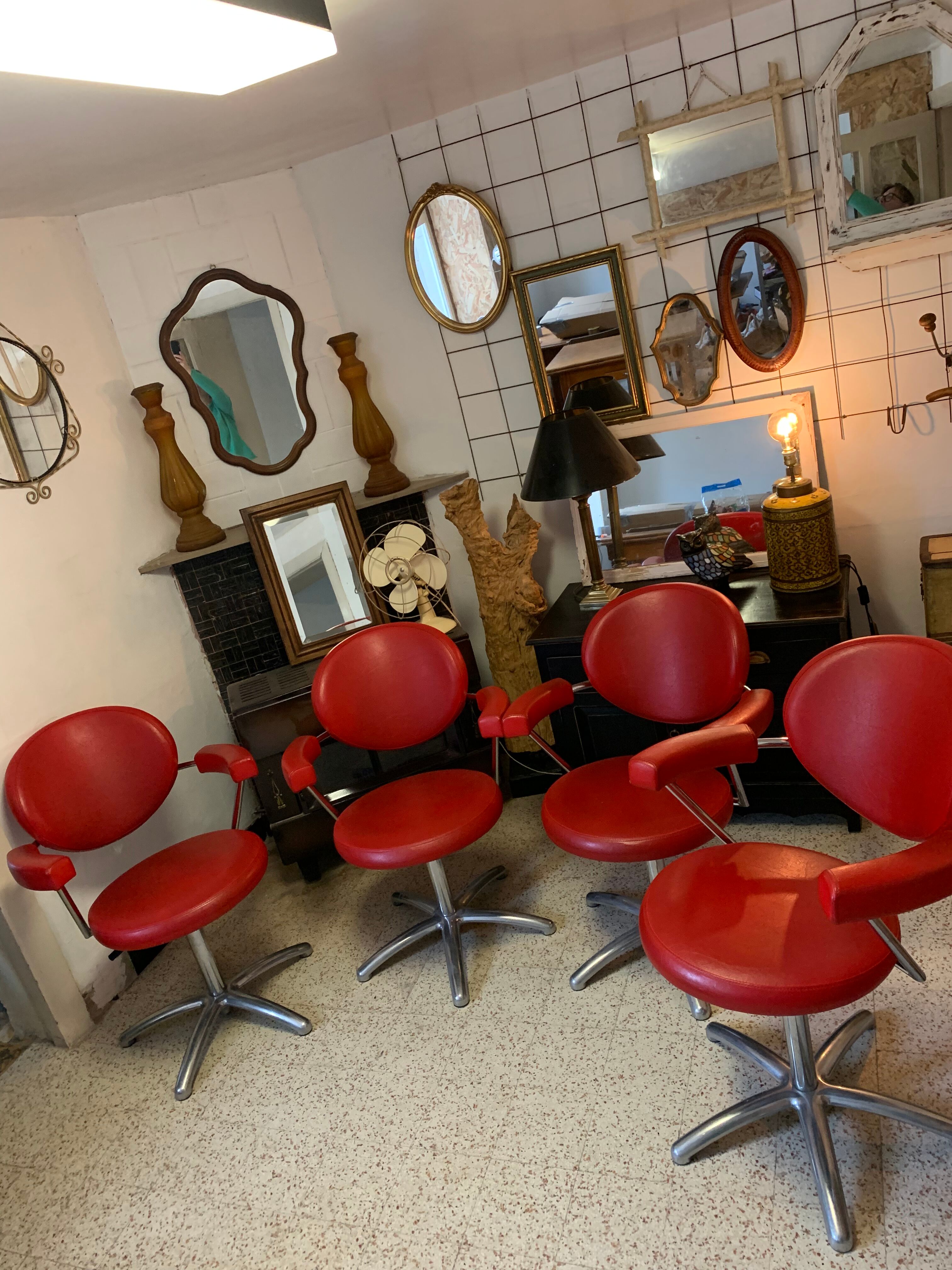 4 barber armchairs