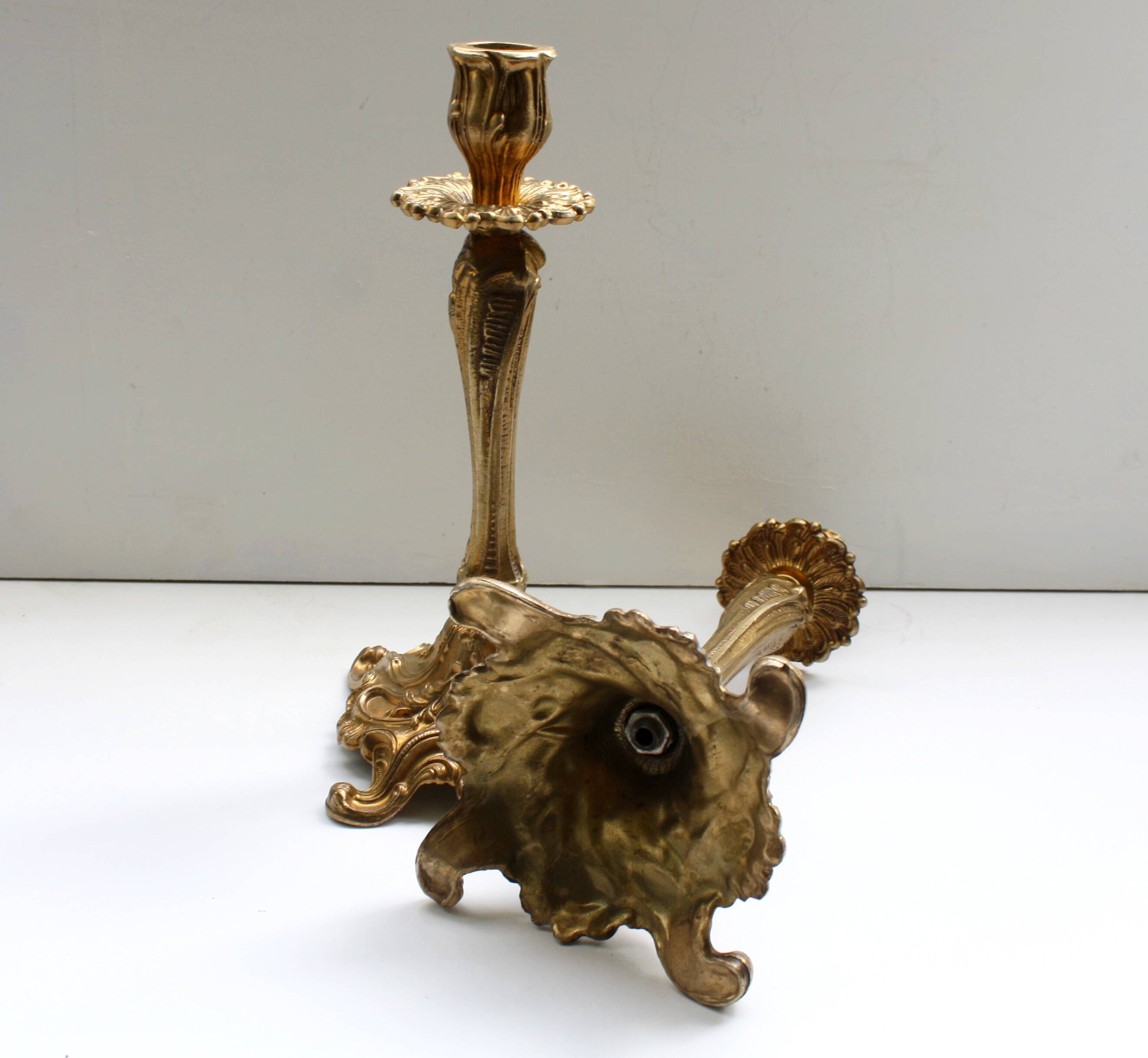 Pairs of Louis XV style gilded bronze candlesticks